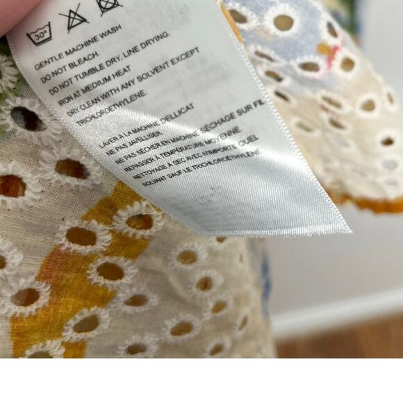 Farm Rio Womens Copacabana Cover Up XS Cream Tropical Print Beach Resort Wear - Picture 13 of 14